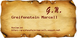 Greifenstein Marcell névjegykártya